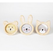 Cat / Bear / Bunny Face Rustic Wood Photo Frame